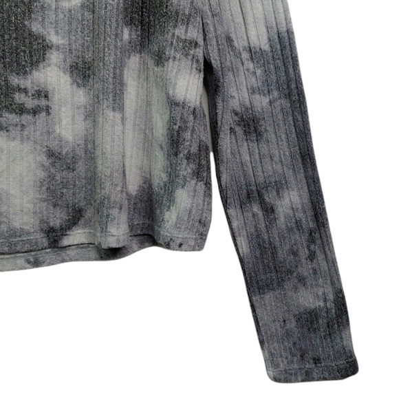 PINK VS Gray Tie Dye V Neck Ribbed Knit Cropped Top Women's Size Large L - Picture 4 of 6